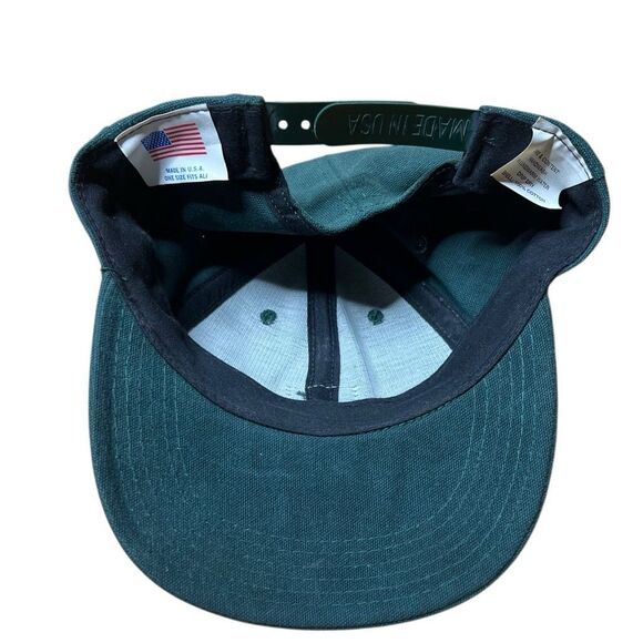 American Vintage Carhartt Made In USA Hunter Green Trucker Hat Cap - Picture 4 of 5